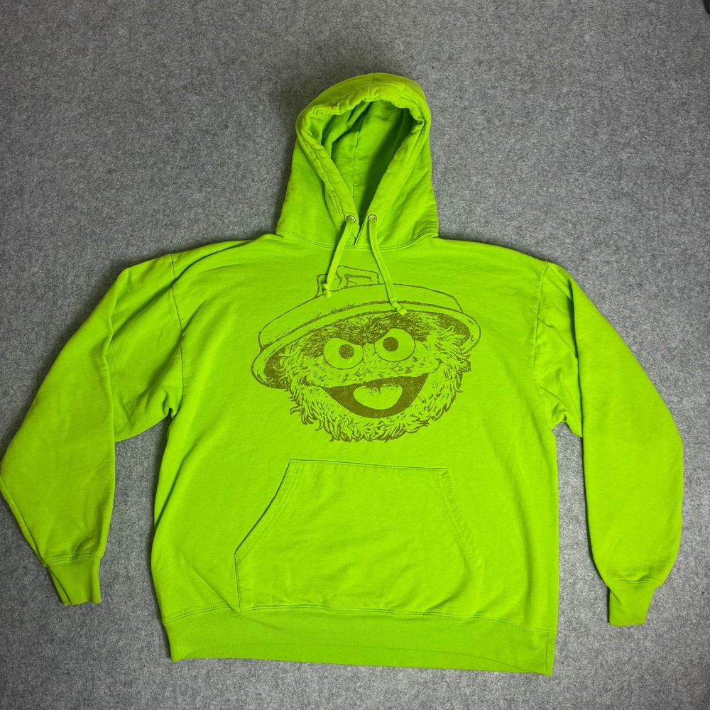 Sesame Street x Sea World Oscar The Grouch Hoodie Large Green